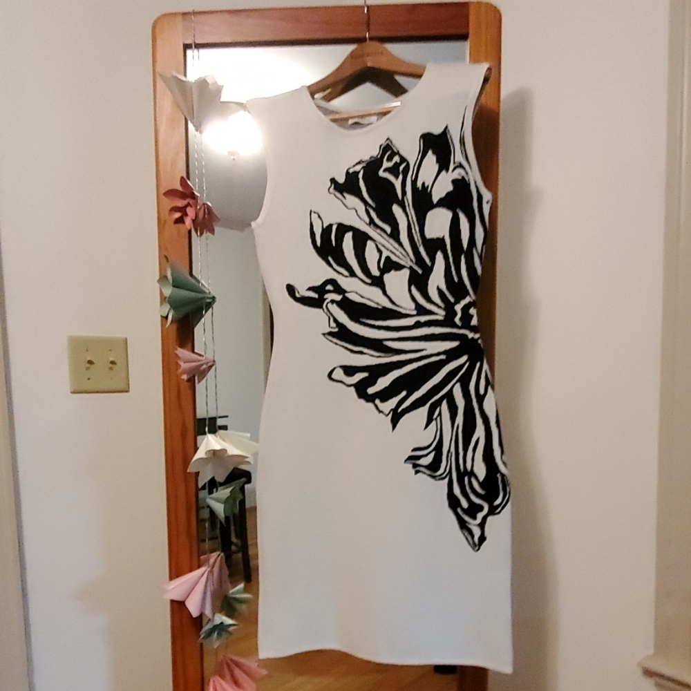 Calvin Klein shift with bold floral